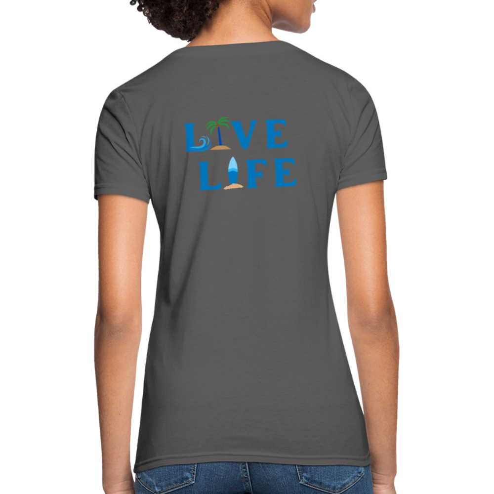 Live Life Beachy Keen - charcoal