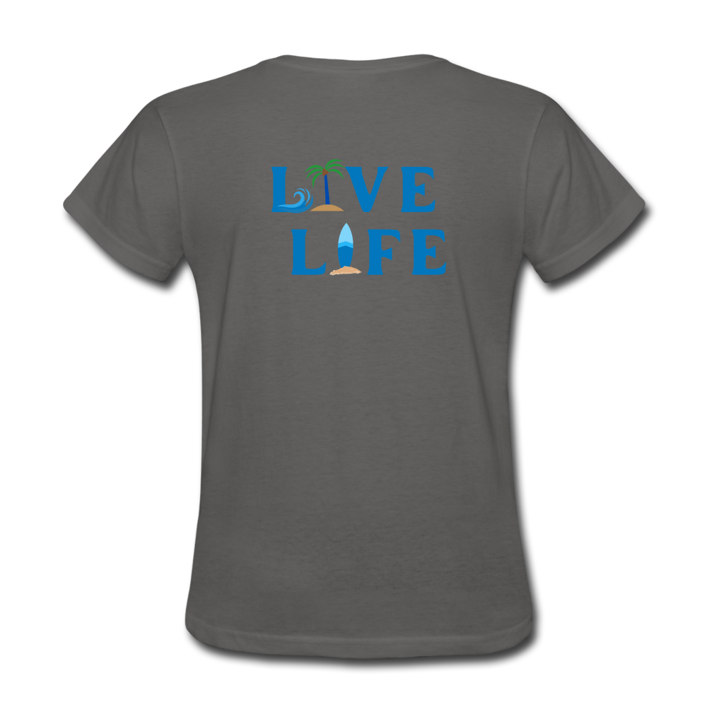 Live Life Beachy Keen - charcoal