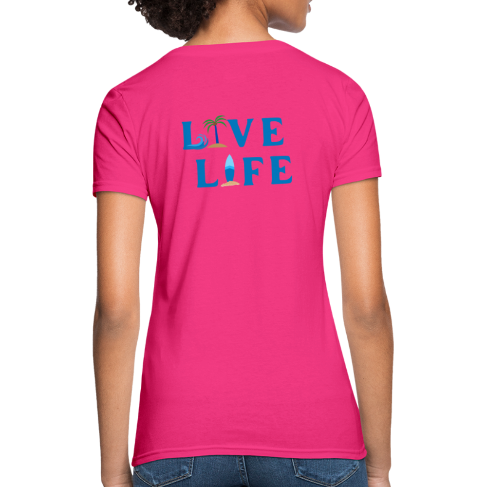 Live Life Beachy Keen - fuchsia