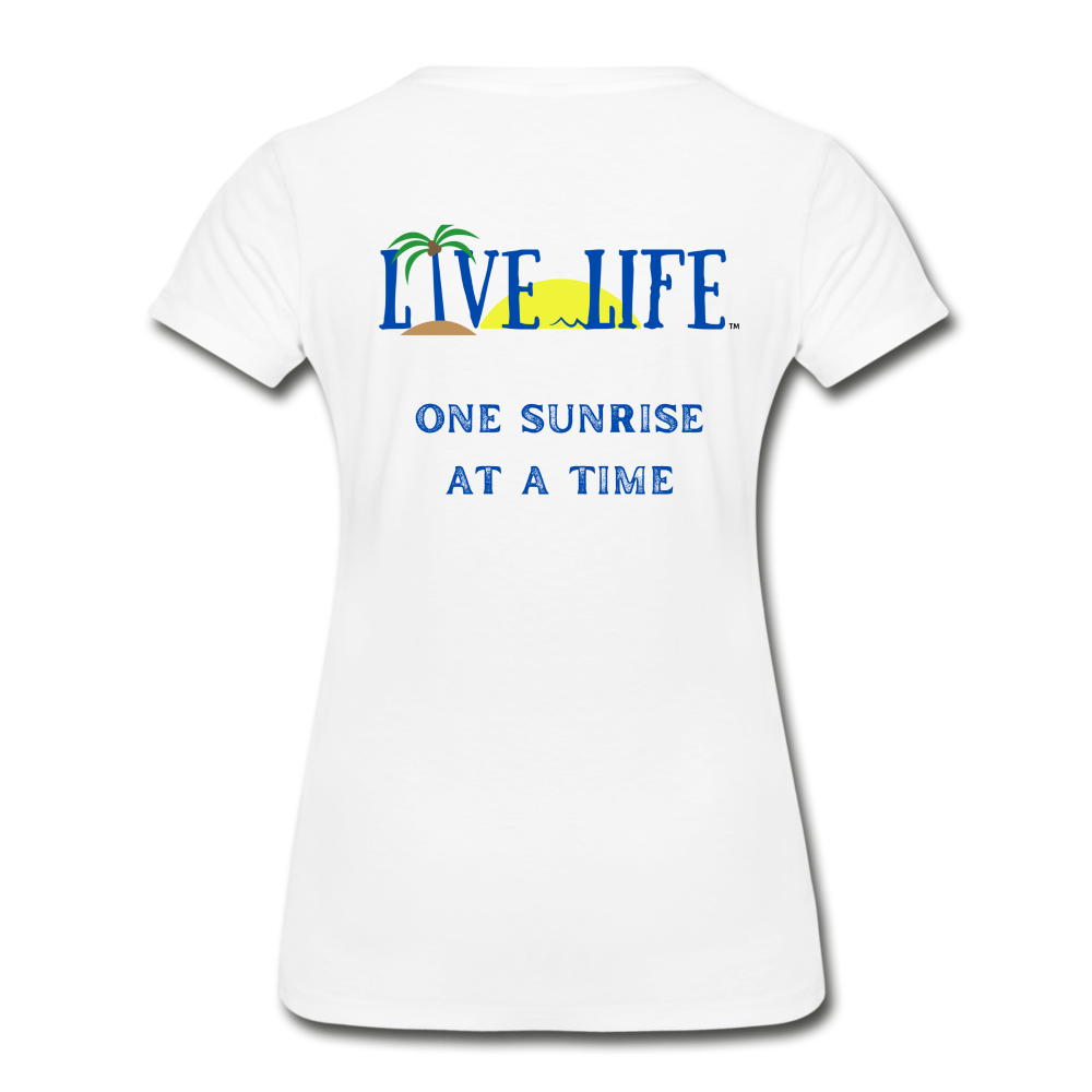 Women’s Premium One Sunrise at a time Organic T-Shirt - white