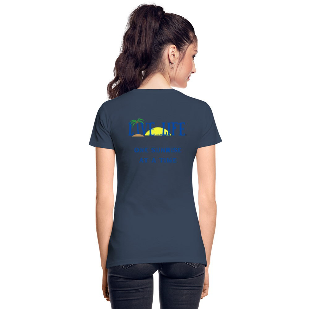 Women’s Premium One Sunrise at a time Organic T-Shirt - navy