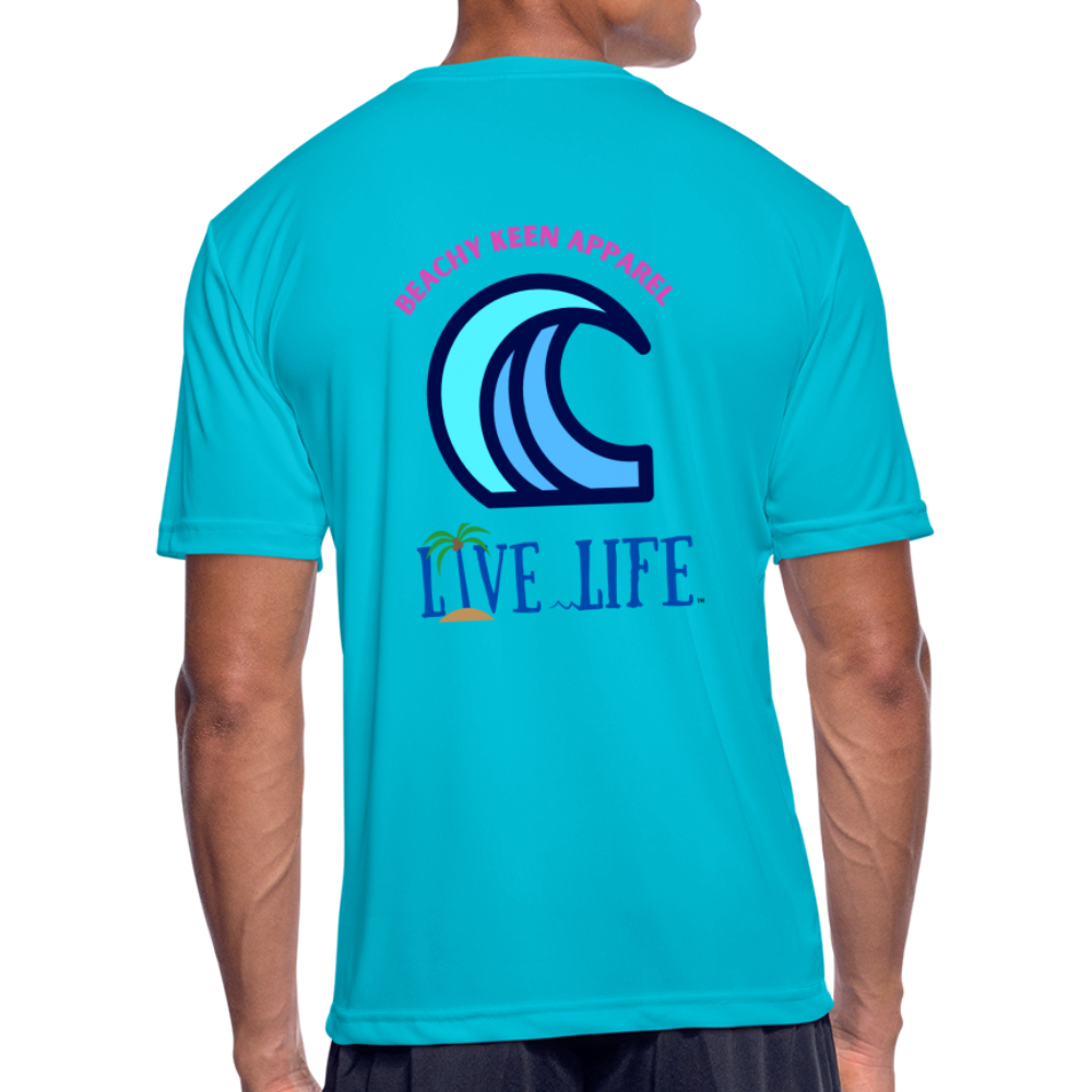 Men’s Live Life Moisture Wicking Performance T-Shirt - turquoise