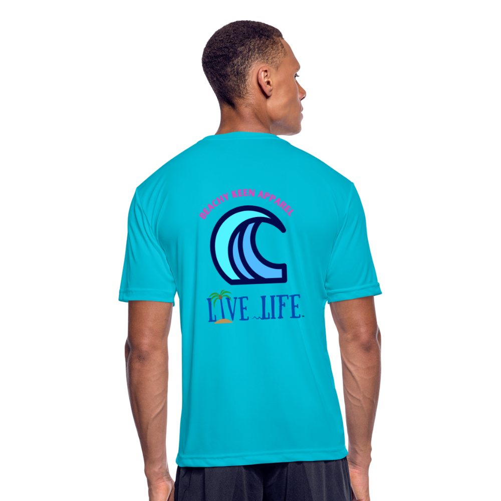 Men’s Live Life Moisture Wicking Performance T-Shirt - turquoise