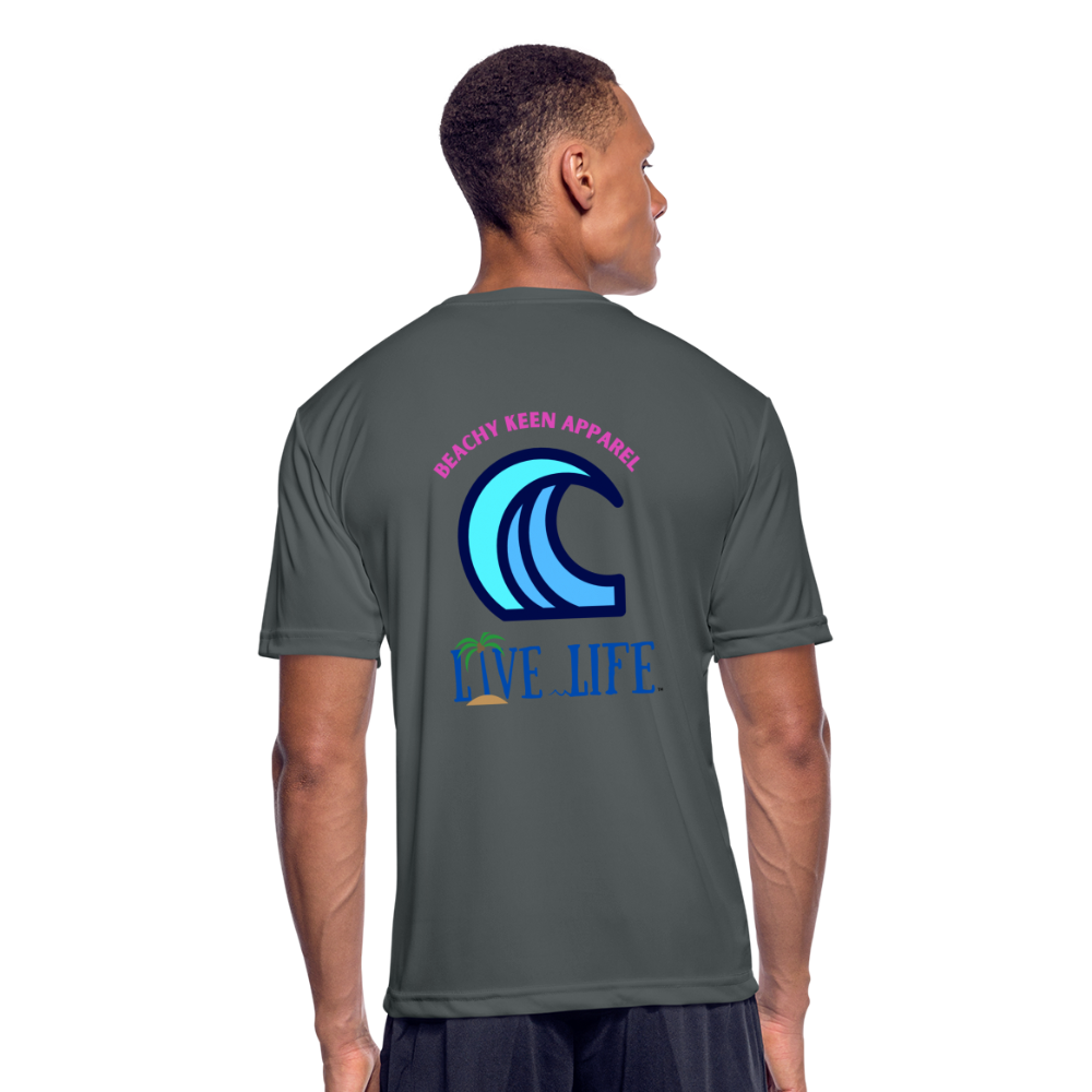 Men’s Live Life Moisture Wicking Performance T-Shirt - charcoal