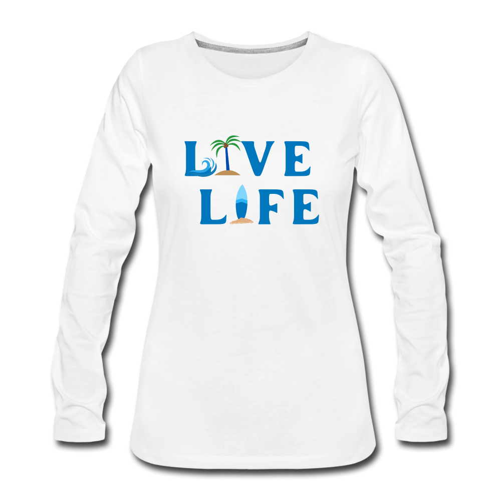 Women's Premium Long Sleeve T-Shirt - white