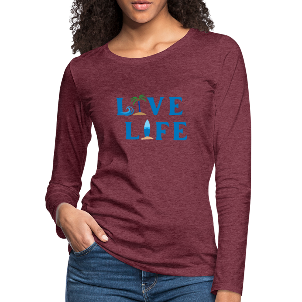 Women's Premium Long Sleeve T-Shirt - heather burgundy