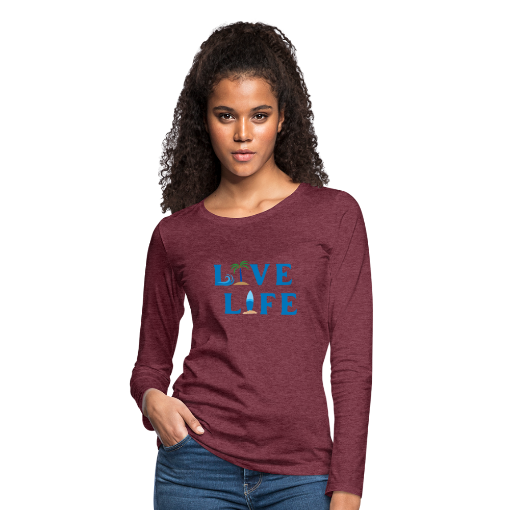 Women's Premium Long Sleeve T-Shirt - heather burgundy