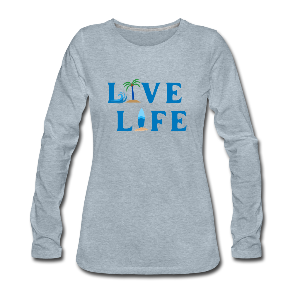 Women's Premium Long Sleeve T-Shirt - heather ice blue