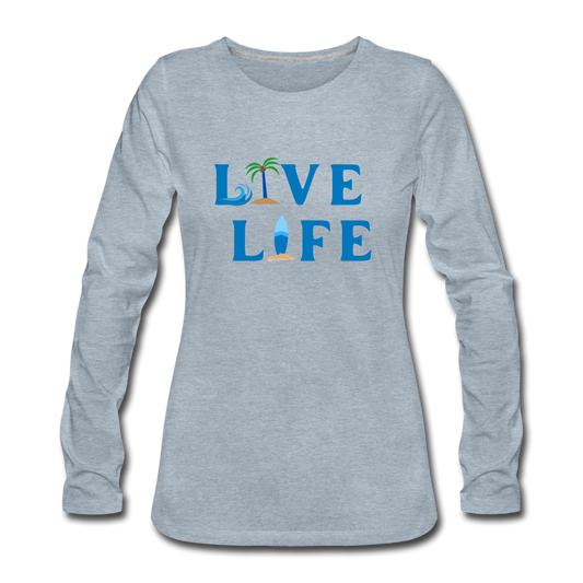 Women's Premium Long Sleeve T-Shirt - heather ice blue