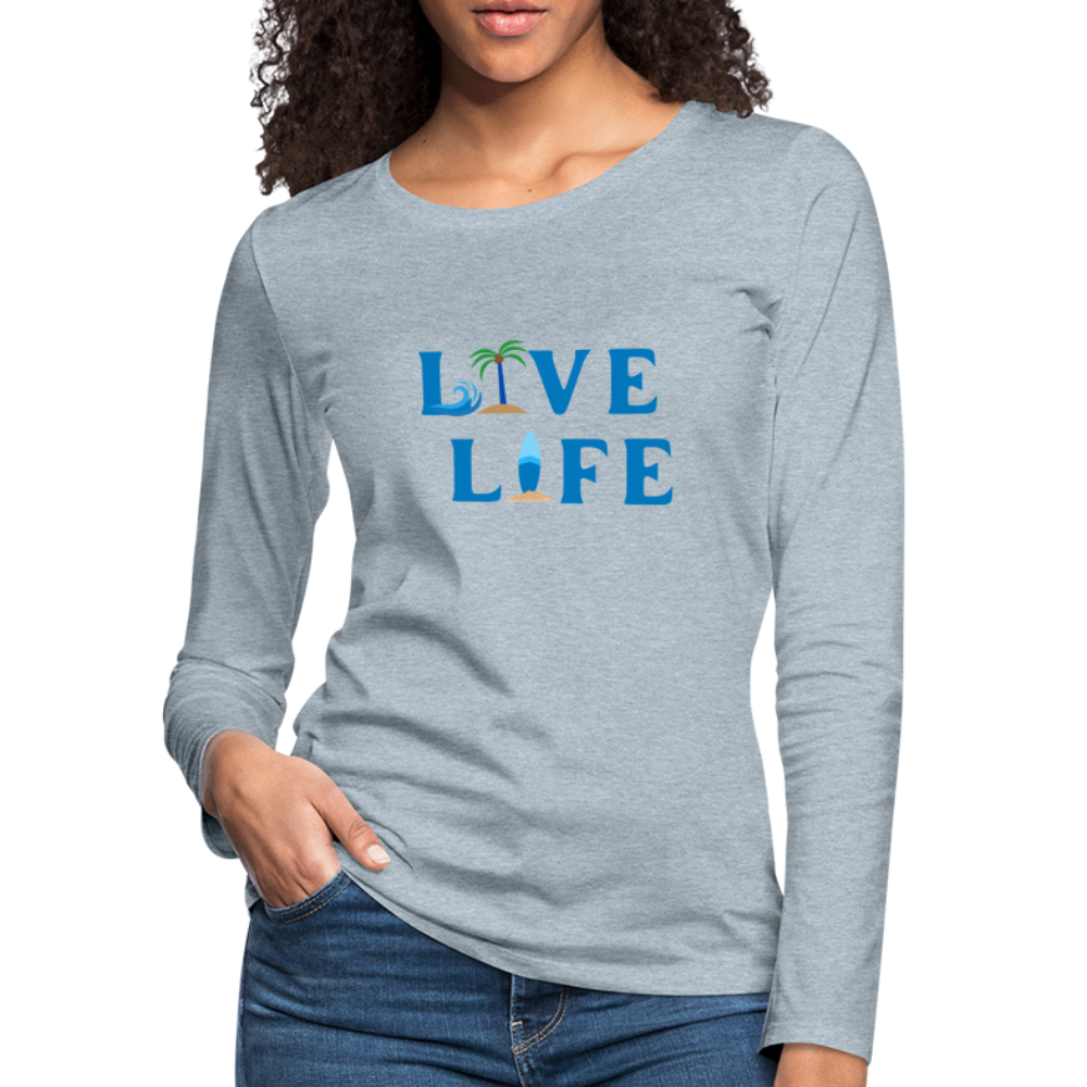 Women's Premium Long Sleeve T-Shirt - heather ice blue