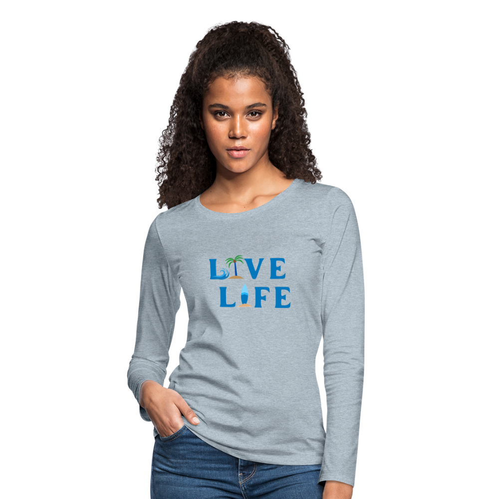 Women's Premium Long Sleeve T-Shirt - heather ice blue