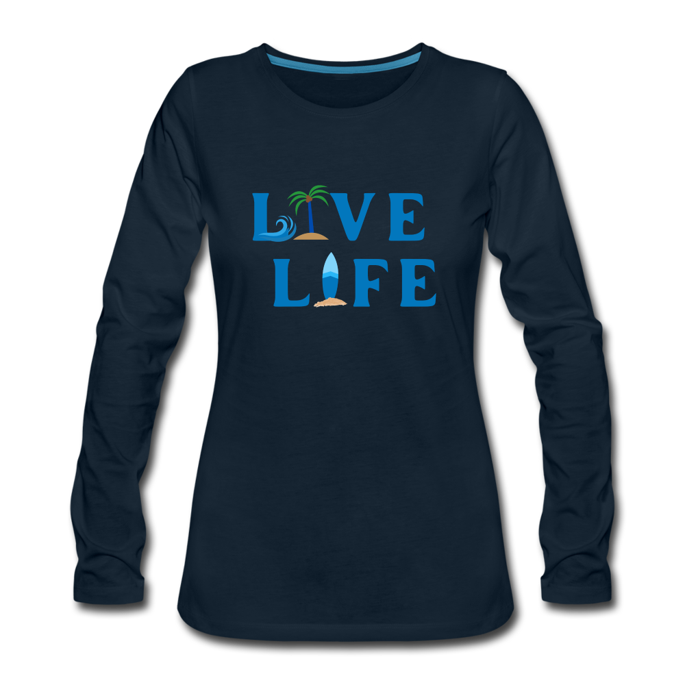 Women's Premium Long Sleeve T-Shirt - deep navy