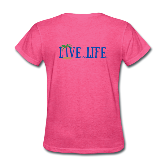 Beachy Keen Live Life Women's T-Shirt - heather pink