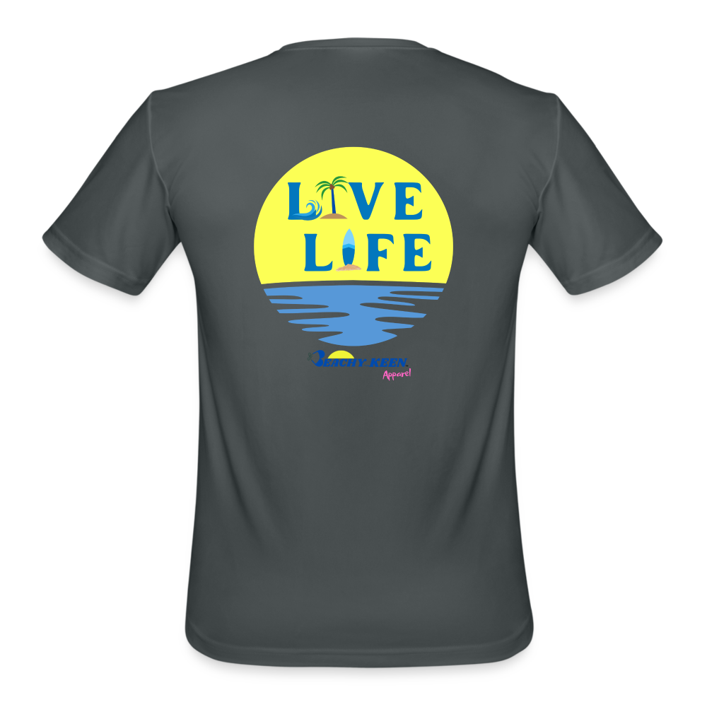 Men’s Live LIfe Moisture Wicking Performance T-Shirt - charcoal