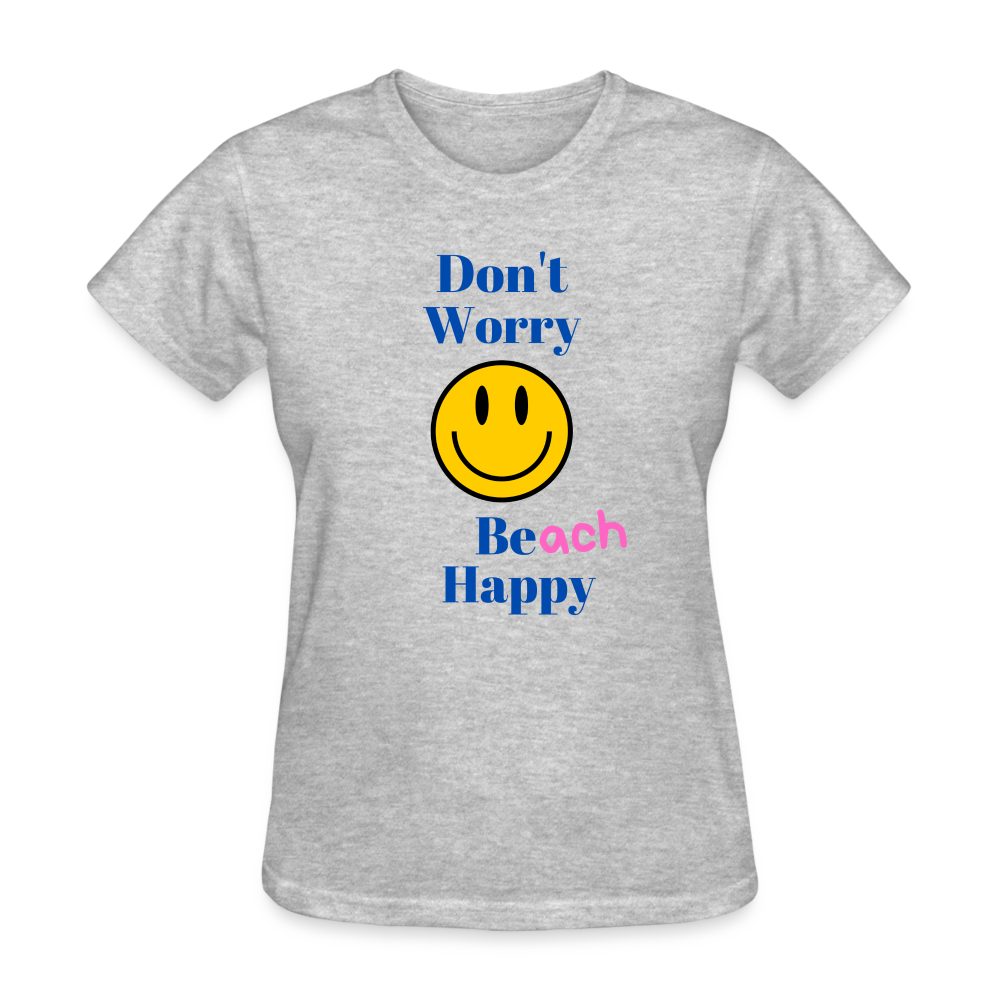 Women's Beach Happy T-Shirt - heather gray