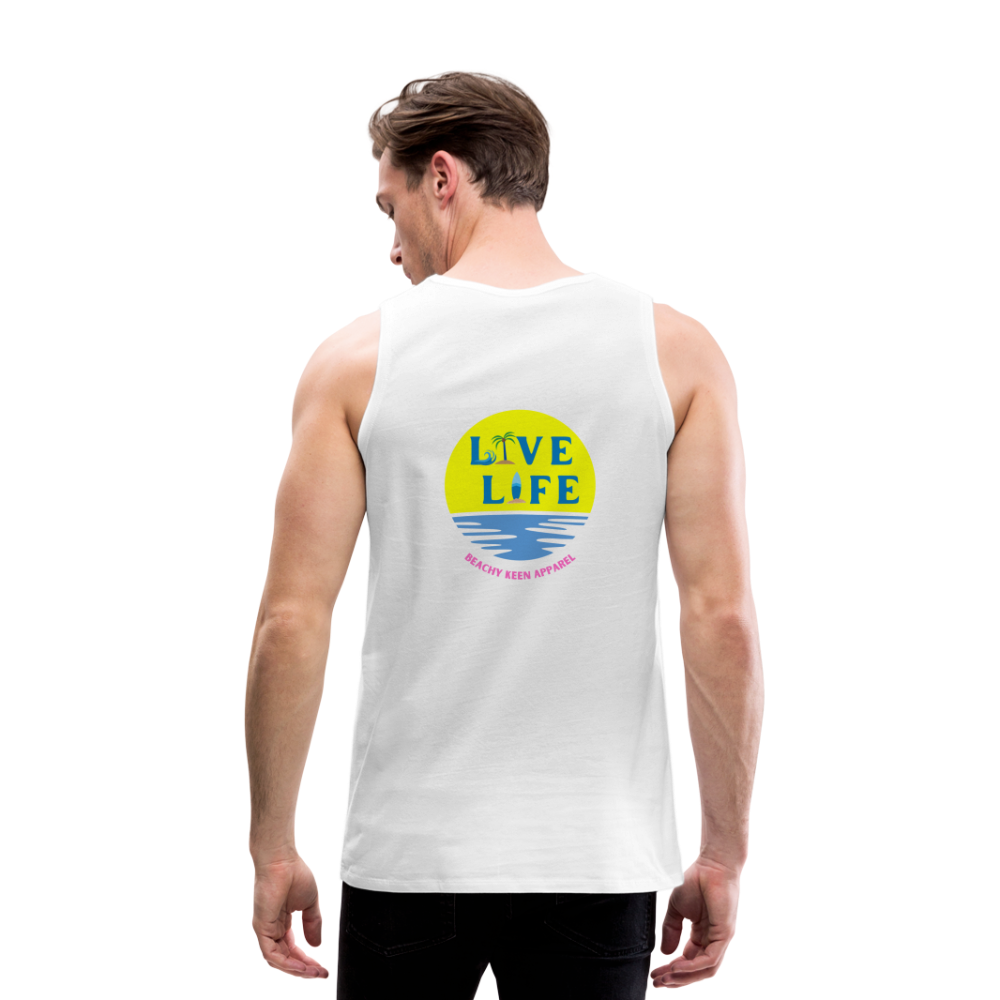 Men’s Live LIfe Sunset Premium Tank - white