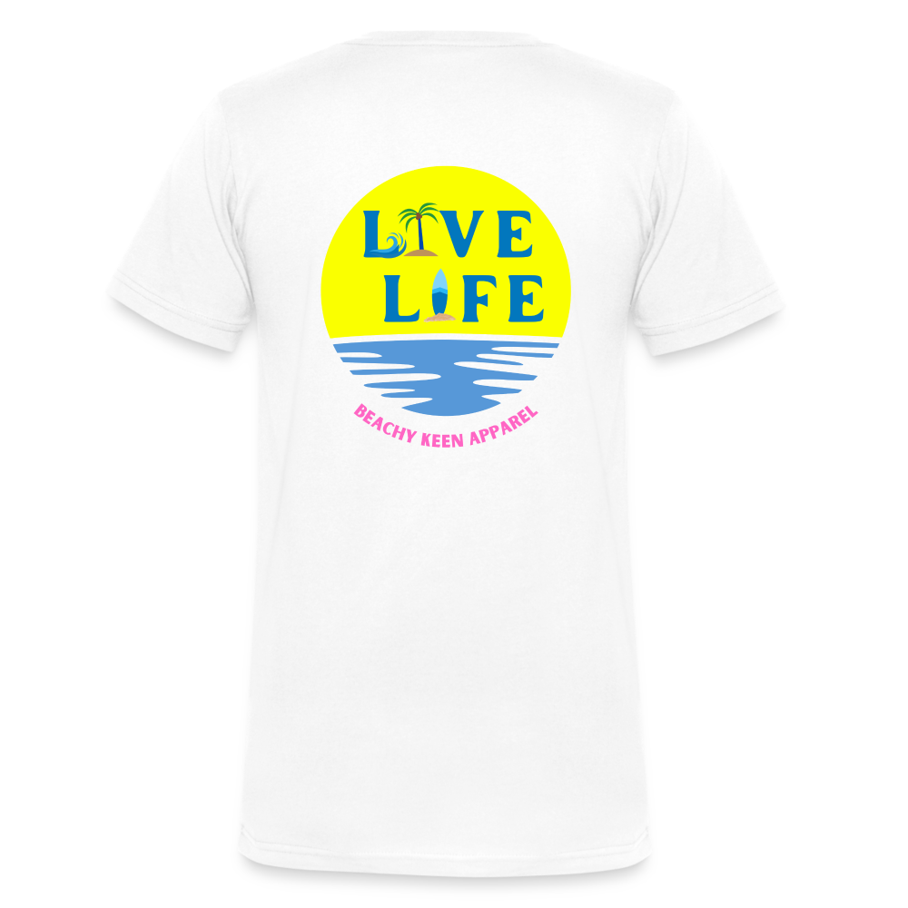 Live Life Sunset Men's V-Neck T-Shirt - white