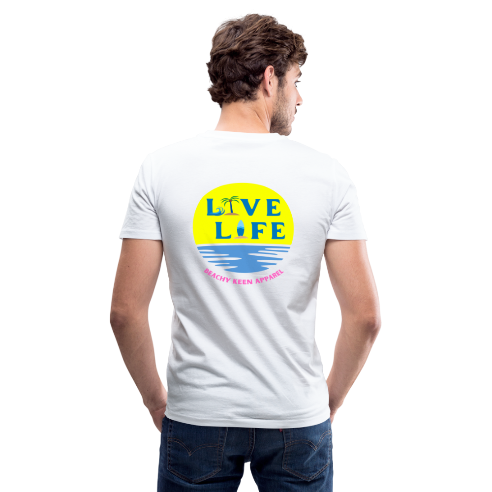 Live Life Sunset Men's V-Neck T-Shirt - white
