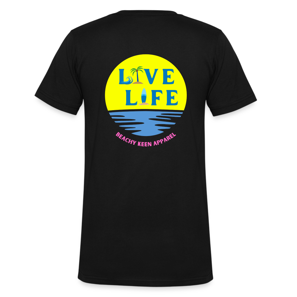 Live Life Sunset Men's V-Neck T-Shirt - black