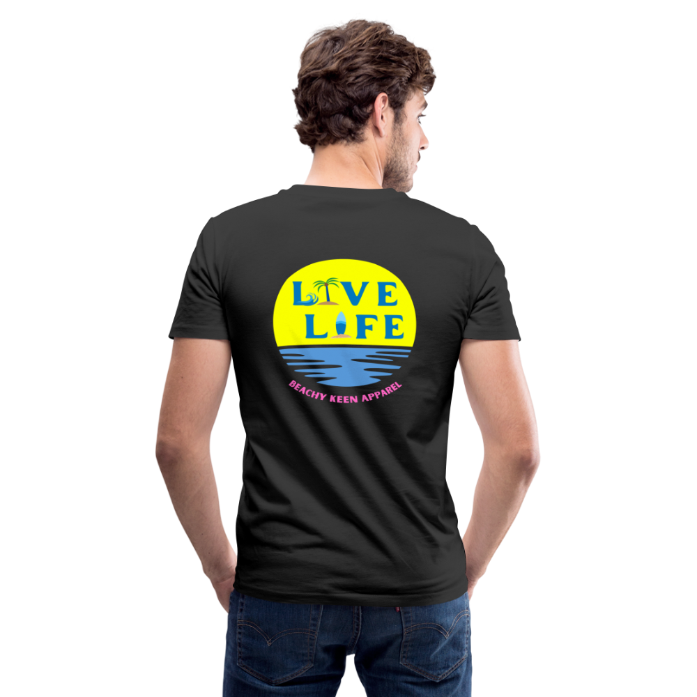 Live Life Sunset Men's V-Neck T-Shirt - black