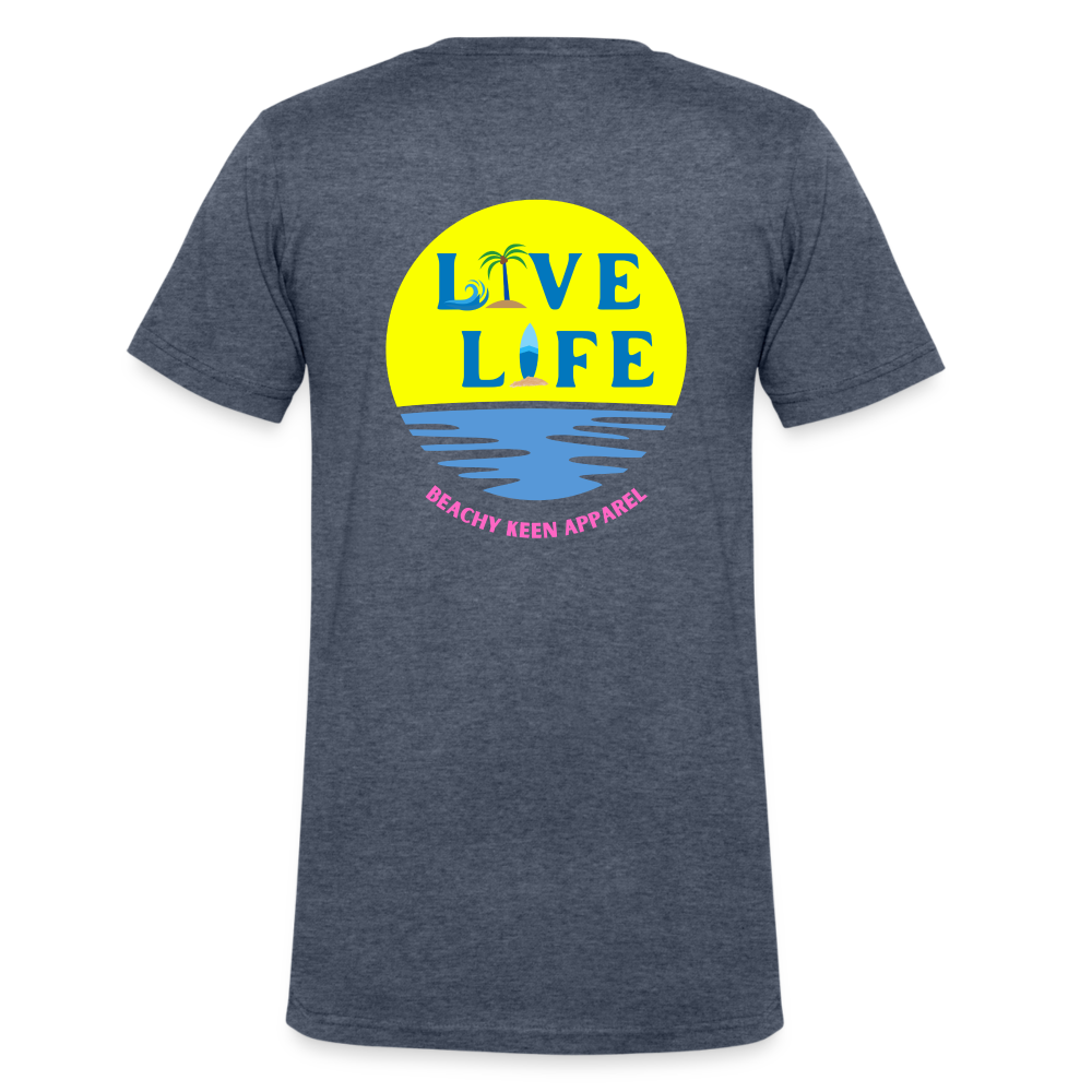 Live Life Sunset Men's V-Neck T-Shirt - heather navy