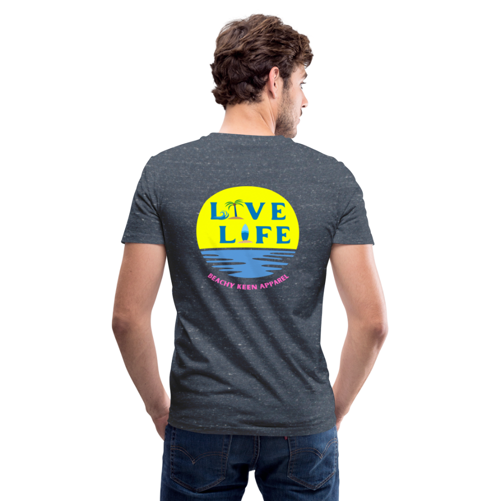 Live Life Sunset Men's V-Neck T-Shirt - heather navy