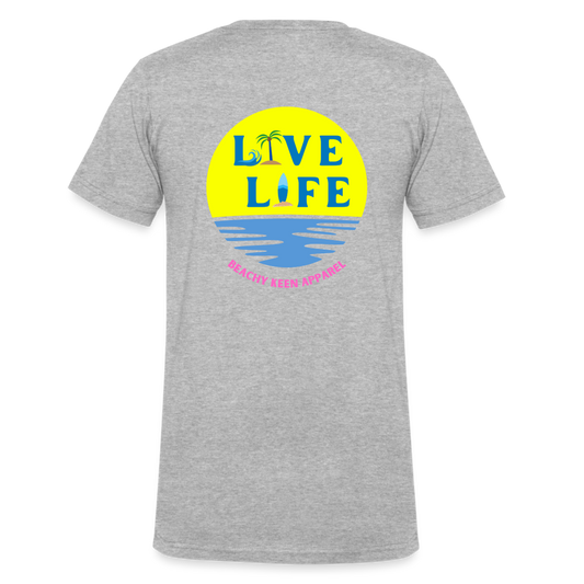 Live Life Sunset Men's V-Neck T-Shirt - heather gray