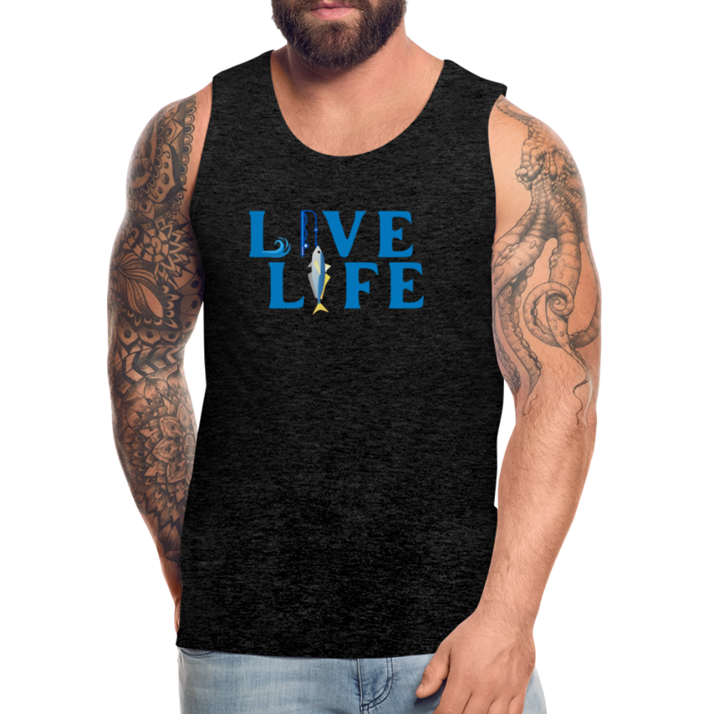 Men’s Fishing Life Premium Tank - charcoal grey