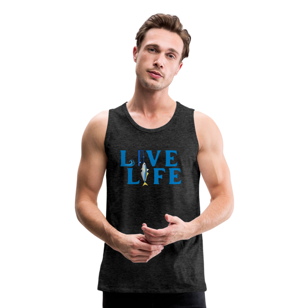 Men’s Fishing Life Premium Tank - charcoal grey