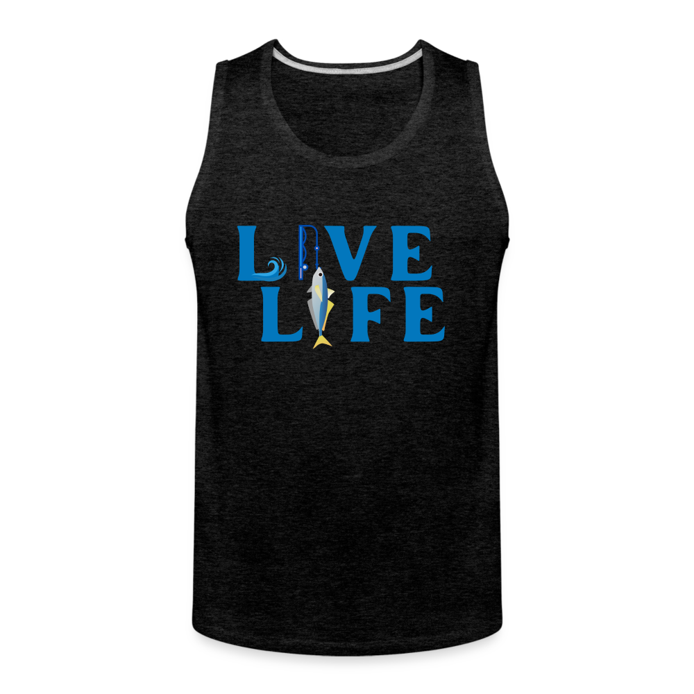 Men’s Fishing Life Premium Tank - charcoal grey