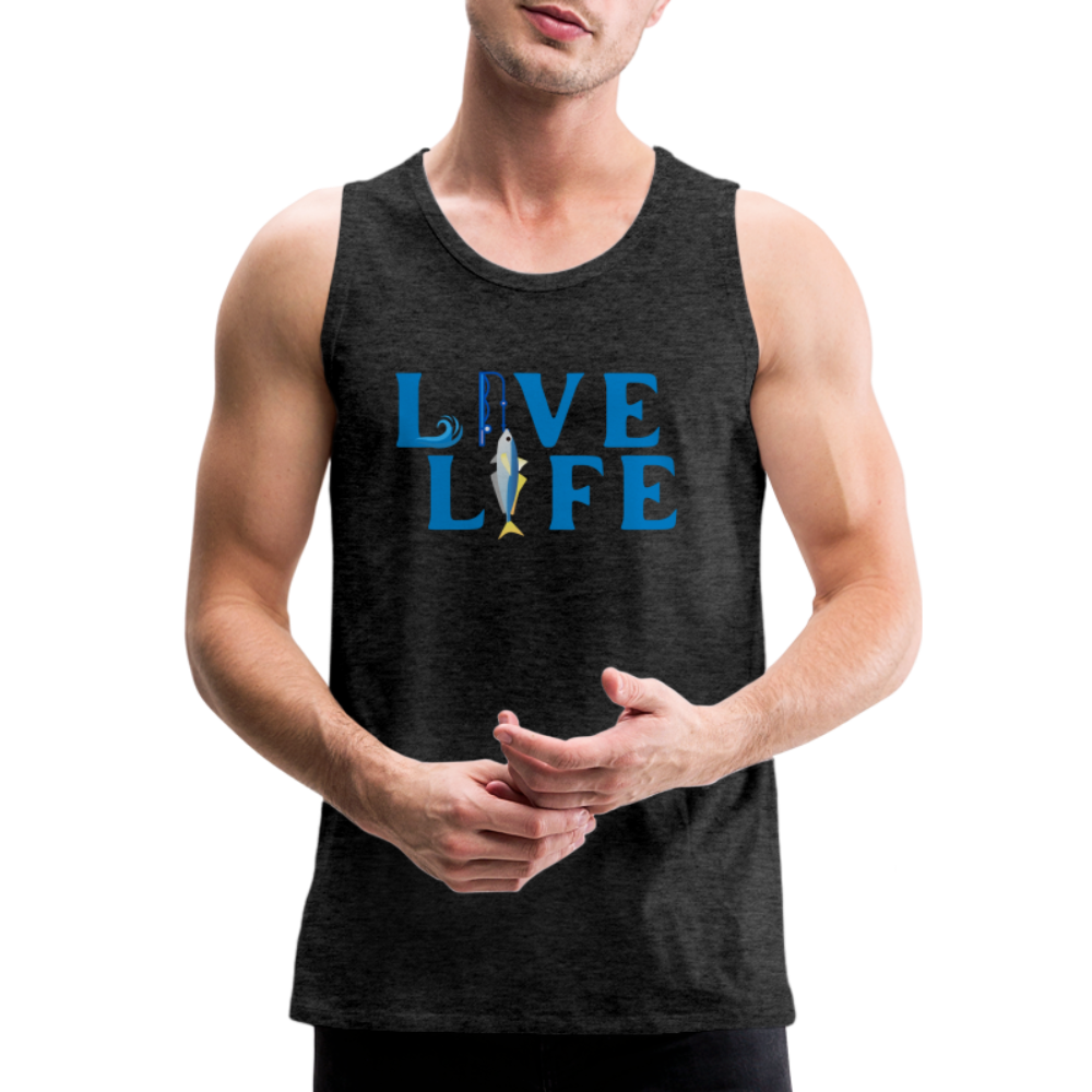 Men’s Fishing Life Premium Tank - charcoal grey