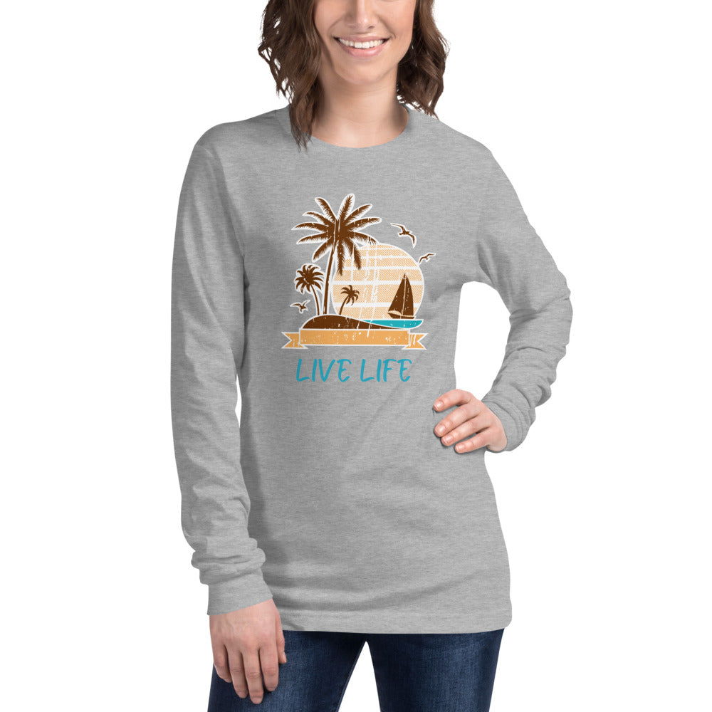 Beachy Keen Sunsets and Sails Bella and Canvas Long Sleeve Shirt