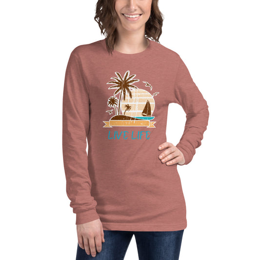 Beachy Keen Sunsets and Sails Bella and Canvas Long Sleeve Shirt